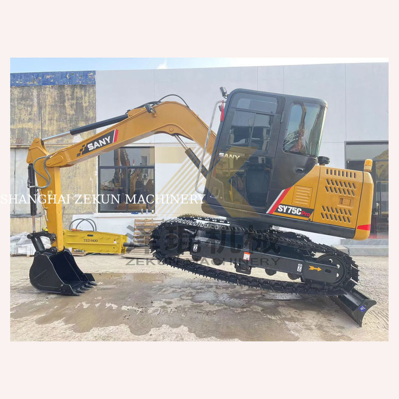 Wykorzystane koparki Sany SY75C Pro z innymi pompami hydraulicznymi waga maszyny 7500 kg