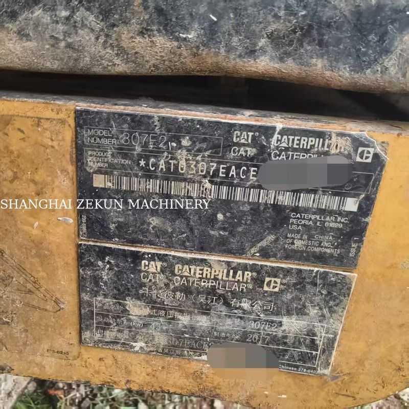 2017 CAT 307E2 Ekskawator 12544 godzin Maksymalna wysokość zrzucania 070 mm Ciśnienie hydrauliczne 28 MPa